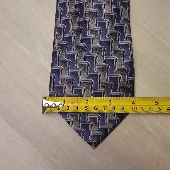 🛍Arrow Grey Blue Abstract Silk Mens Neck‎ Tie - Picture 5 of 5